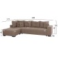 ΓΩΝΙΑΚΟΣ ΚΑΝΑΠΕΣ-ΚΡΕΒΑΤΙ ΜΕ ΑΠΟΘ.ΧΩΡΟ TRENDSTON HM3302.03L ΜΠΕΖ ΥΦΑΣΜΑ 298x177x95Υεκ