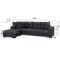 ΓΩΝΙΑΚΟΣ ΚΑΝΑΠΕΣ-ΚΡΕΒΑΤΙ ΜΕ ΑΠΟΘ.ΧΩΡΟ TRENDSTON HM3302.01L ΓΚΡΙ ΥΦΑΣΜΑ 298x177x95Υεκ