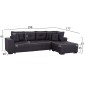 ΓΩΝΙΑΚΟΣ ΚΑΝΑΠΕΣ-ΚΡΕΒΑΤΙ ΜΕ ΑΠΟΘ.ΧΩΡΟ TRENDSTON HM3302.01R ΓΚΡΙ ΥΦΑΣΜΑ 298x177x95Υεκ