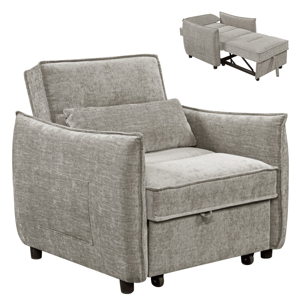 ΠΟΛΥΘΡΟΝΑ-ΚΡΕΒΑΤΙ ORYN HM3307.03 ΜΠΕΖ ΥΦΑΣΜΑ 89x85x84Υεκ.