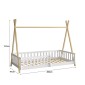 ΚΡΕΒΑΤΙ ΠΑΙΔΙΚΟ ΜΕ ΚΑΓΚΕΛΑ MUNK HM739.03 τ.MONTESSORI ΠΕΥΚΟ ΦΥΣΙΚΟ-ΛΕΥΚΟ--190x90εκ