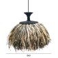 ΦΩΤΙΣΤΙΚΟ ΟΡΟΦΗΣ ORDEM HM4716 ΚΑΠΕΛΟ ΙΝΕΣ SISAL & ΜΠΑΝΑΝΑΣ-ΜΑΥΡΟ & ΦΥΣΙΚΟ Φ60x50Υεκ