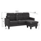 ΚΑΝΑΠΕΣ ΓΩΝΙΑ ΑΝΑΣΤΡΕΨΙΜΗ MEGGY HM3297.11 ΓΚΡΙ ΥΦΑΣΜΑ 184.5x75-129x86Yεκ.