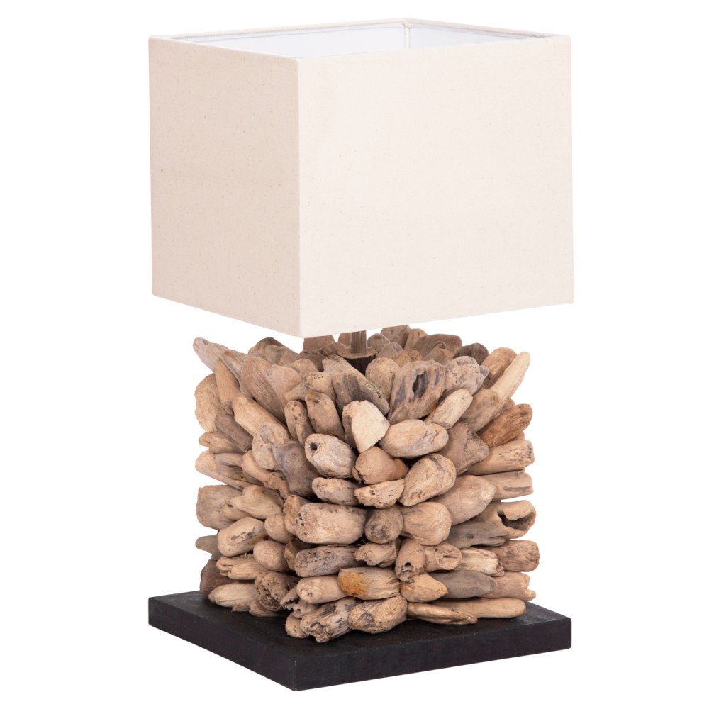 ΕΠΙΤΡΑΠΕΖΙΟ ΦΩΤΙΣΤΙΚΟ ΣΧΗΜΑ ΚΥΒΟΥ TWIGGY HM4425 DRIFTWOOD & ΛΕΥΚΟ ΚΑΠΕΛΟ 24x24x46Υεκ