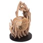 ΕΠΙΤΡΑΠΕΖΙΟ ΔΙΑΚΟΣΜΗΤΙΚΟ ΦΩΤΙΣΤΙΚΟ ASHIN HM4438 DRIFTWOOD--RATTAN 30x30x49Υεκ.