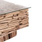 ΤΡΑΠΕΖΙ ΣΑΛΟΝΙΟΥ ΤΕΤΡΑΓΩΝΟ SPARROW HM9960 DRIFTWOOD--ΓΥΑΛΙ 95x95x51,5Υεκ.