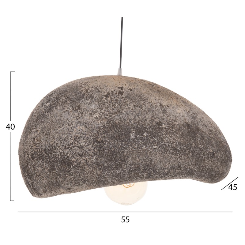 ΦΩΤΙΣΤΙΚΟ ΟΡΟΦΗΣ ΜΕ ΟΨΗ ΠΕΤΡΑΣ STONER (M) HM4418.04 ΓΚΡΙ--55x45x40Υεκ.