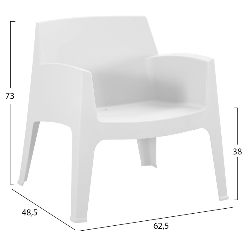 ΠΟΛΥΘΡΟΝΑ ΠΟΛΥΠΡΟΠΥΛΕΝΙΟΥ LOUNGE SLEEK HM6365.01 ΛΕΥΚΟ 62,5x48,5x73Υεκ.