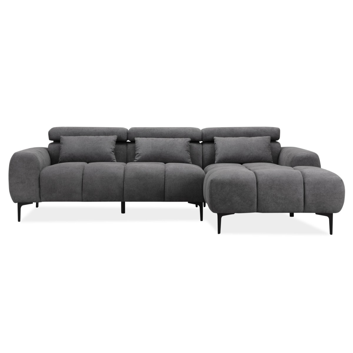 ΚΑΝΑΠΕΣ ΔΕΞΙΑ ΓΩΝΙΑ DIVYA HM3267.02R ΣΥΝΘ.SUEDE ΓΚΡΙ 264x175x99Υεκ.