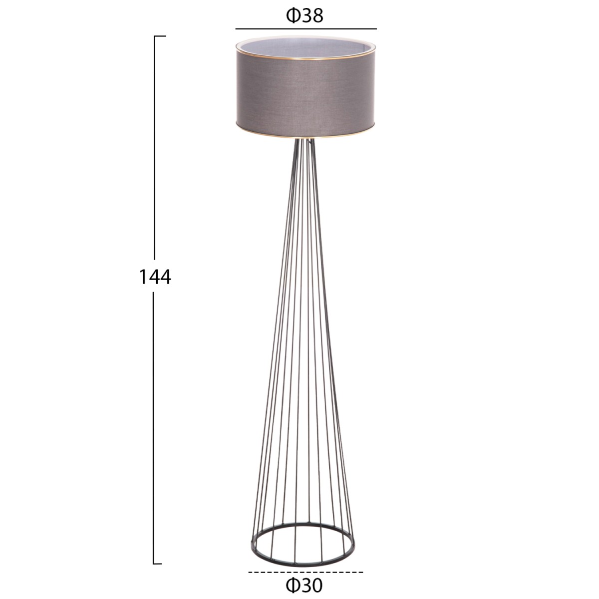 ΦΩΤΙΣΤΙΚΟ ΔΑΠΕΔΟΥ HUE HM7581.11 ΜΕΤΑΛΛΙΚΟ ΓΚΡΙ Φ38x144Υεκ.