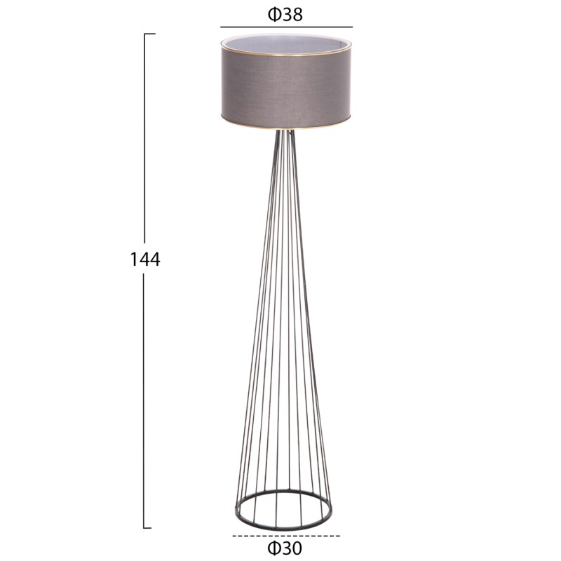 ΦΩΤΙΣΤΙΚΟ ΔΑΠΕΔΟΥ HUE HM7581.11 ΜΕΤΑΛΛΙΚΟ ΓΚΡΙ Φ38x144Υεκ.