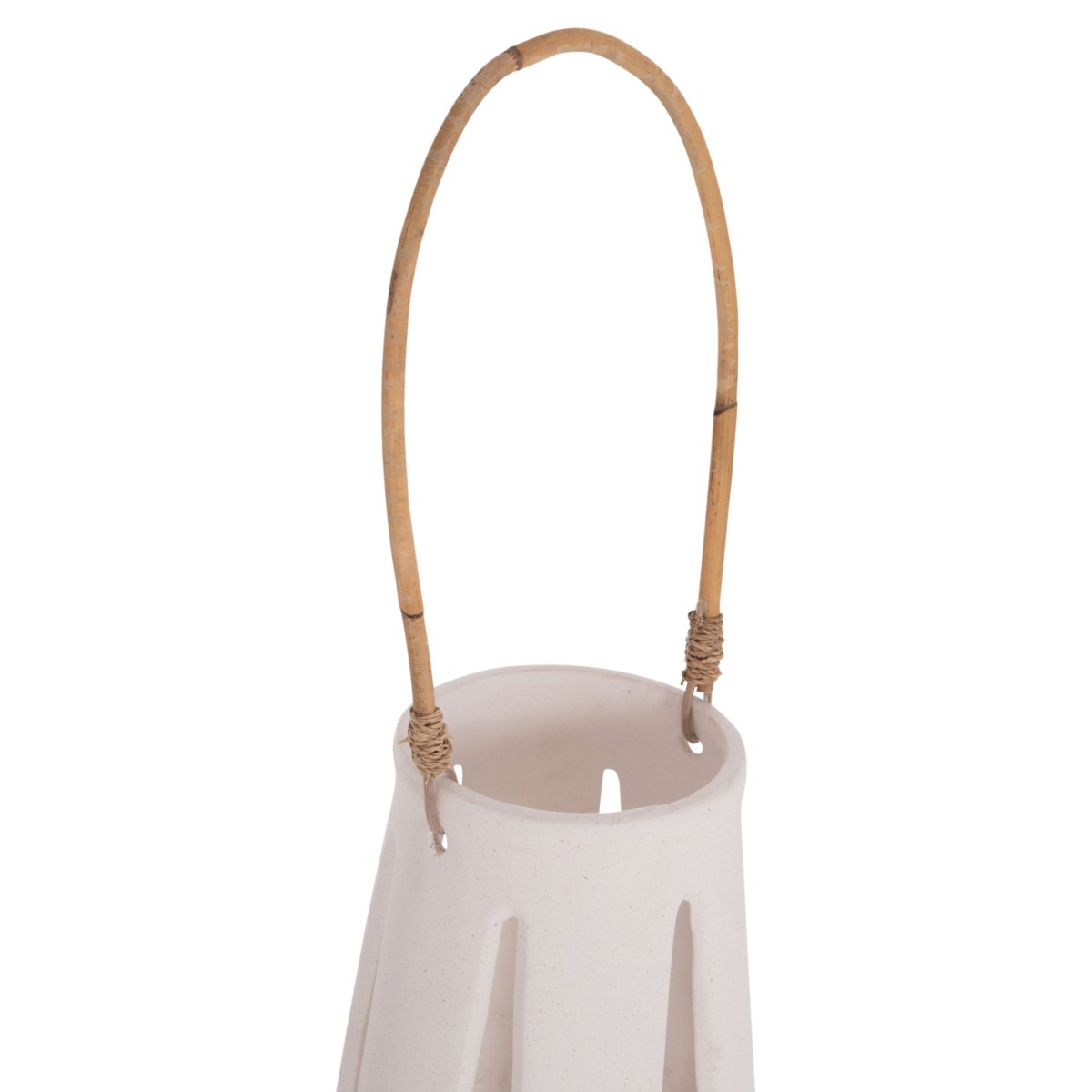 ΕΠΙΤΡΑΠΕΖΙΟ ΦΑΝΑΡΙ ERANTYL HM4696.02L ΛΕΥΚΟ FIBER CEMENT & ΧΕΡΟΥΛΙ RATTAN Φ17x27Yεκ.