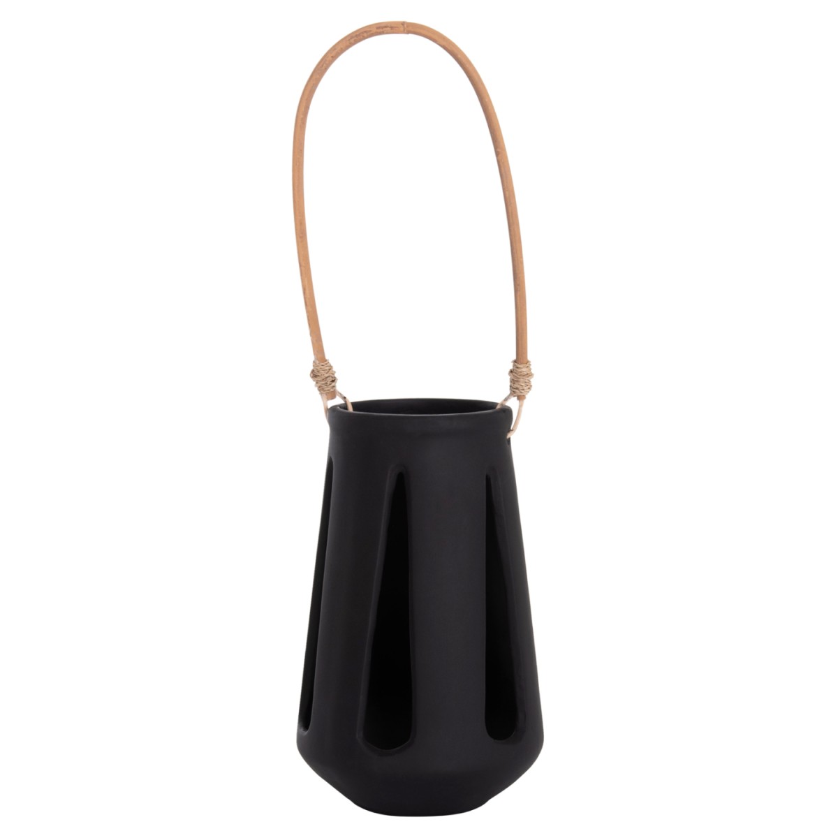 ΕΠΙΤΡΑΠΕΖΙΟ ΦΑΝΑΡΙ ERANTYL HM4696.01L ΜΑΥΡΟ FIBER CEMENT & ΧΕΡΟΥΛΙ RATTAN Φ17x27Yεκ.