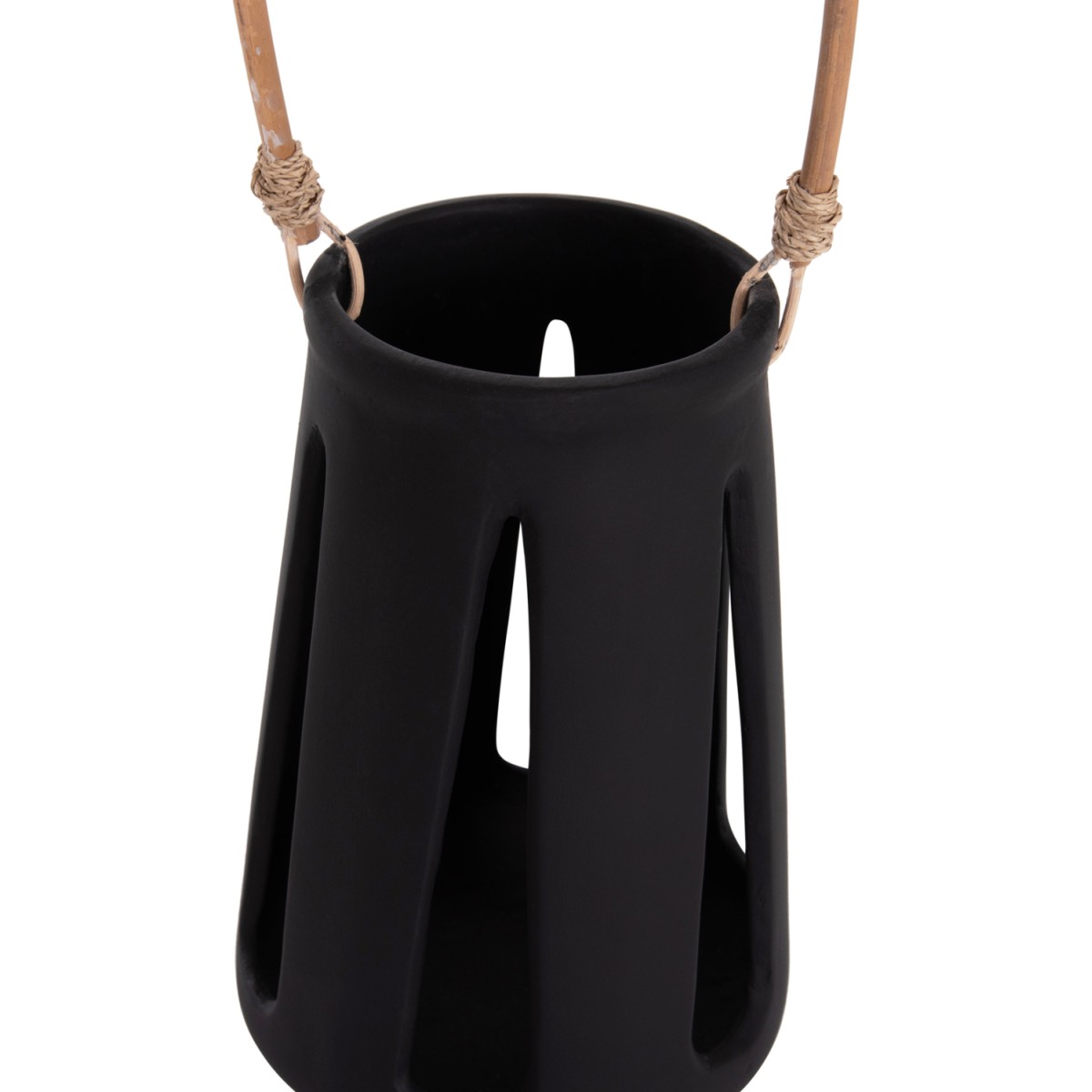 ΕΠΙΤΡΑΠΕΖΙΟ ΦΑΝΑΡΙ ERANTYL HM4696.01L ΜΑΥΡΟ FIBER CEMENT & ΧΕΡΟΥΛΙ RATTAN Φ17x27Yεκ.