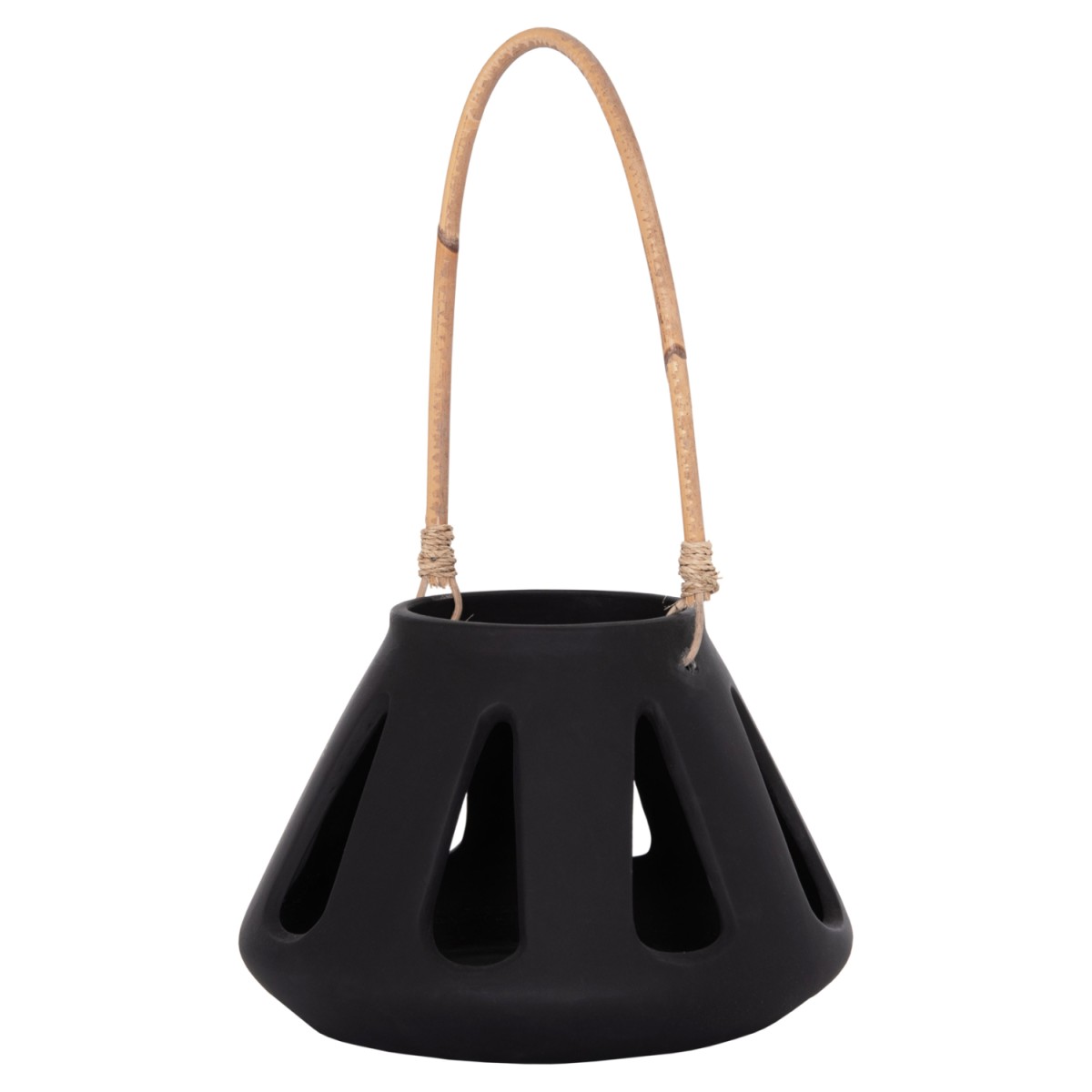 ΕΠΙΤΡΑΠΕΖΙΟ ΦΑΝΑΡΙ ERANTYL HM4696.01S ΜΑΥΡΟ FIBER CEMENT & ΧΕΡΟΥΛΙ RATTAN Φ25x17Yεκ.