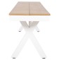 ΠΑΓΚΑΚΙ ΑΛΟΥΜΙΝΙΟΥ TAWNEE HM6038.02 ΛΕΥΚΟ-POLYWOOD ΚΑΘΙΣΜΑ ΦΥΣΙΚΟ 150x36x45Υεκ.