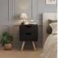 ΚΟΜΟΔΙΝΟ DINKL HM2472.02 ΜΕΛΑΜΙΝΗ-2 ΣΥΡΤΑΡΙΑ-WENGE 29,5x29,5x45Υεκ