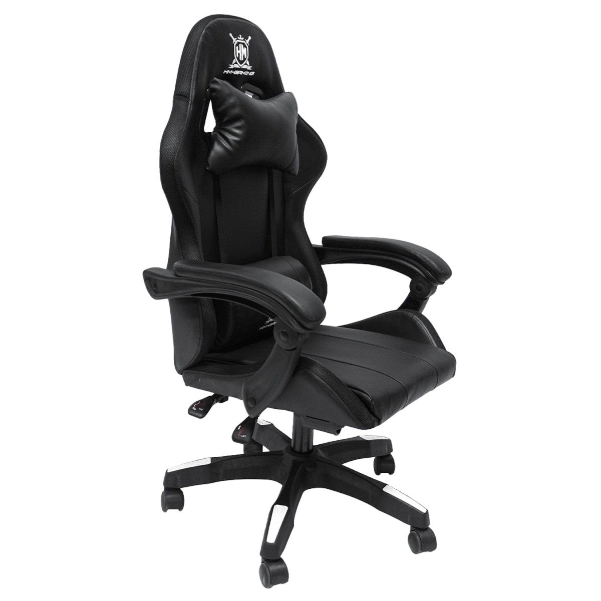 ΠΟΛΥΘΡΟΝΑ GAMING DARREN HM1203.04 ΜΑΥΡΟ-ΛΕΥΚΟ PVC & NYLON 58.5x100x120Υεκ.