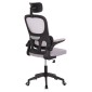 ΚΑΡΕΚΛΑ ΓΡΑΦΕΙΟΥ BASTON HM18236.02 ΓΚΡΙ MESH & ΜΑΥΡΟ PP ΣΚΕΛΕΤΟΣ 64x60x127Υεκ.
