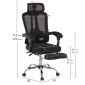 ΚΑΡΕΚΛΑ ΓΡΑΦΕΙΟΥ BARNET HM18258.01 ΜΑΥΡΟ MESH-ΜΑΥΡΟΣ ΣΚΕΛΕΤΟΣ NYLON 61x62x123Υ