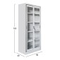 ΒΙΒΛΙΟΘΗΚΗ ΜΕ ΣΥΡΟΜΕΝΕΣ ΠΟΡΤΕΣ SIDER HM6632.02 ΜΕΤΑΛΛΙΚΗ ΛΕΥΚΗ 90x40x185Υεκ