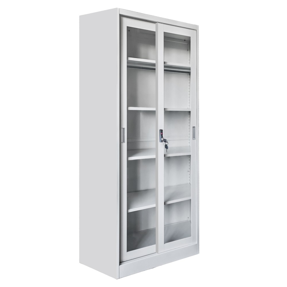 ΒΙΒΛΙΟΘΗΚΗ ΜΕ ΣΥΡΟΜΕΝΕΣ ΠΟΡΤΕΣ SIDER HM6632.02 ΜΕΤΑΛΛΙΚΗ ΛΕΥΚΗ 90x40x185Υεκ