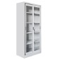 ΒΙΒΛΙΟΘΗΚΗ ΜΕ ΣΥΡΟΜΕΝΕΣ ΠΟΡΤΕΣ SIDER HM6632.02 ΜΕΤΑΛΛΙΚΗ ΛΕΥΚΗ 90x40x185Υεκ