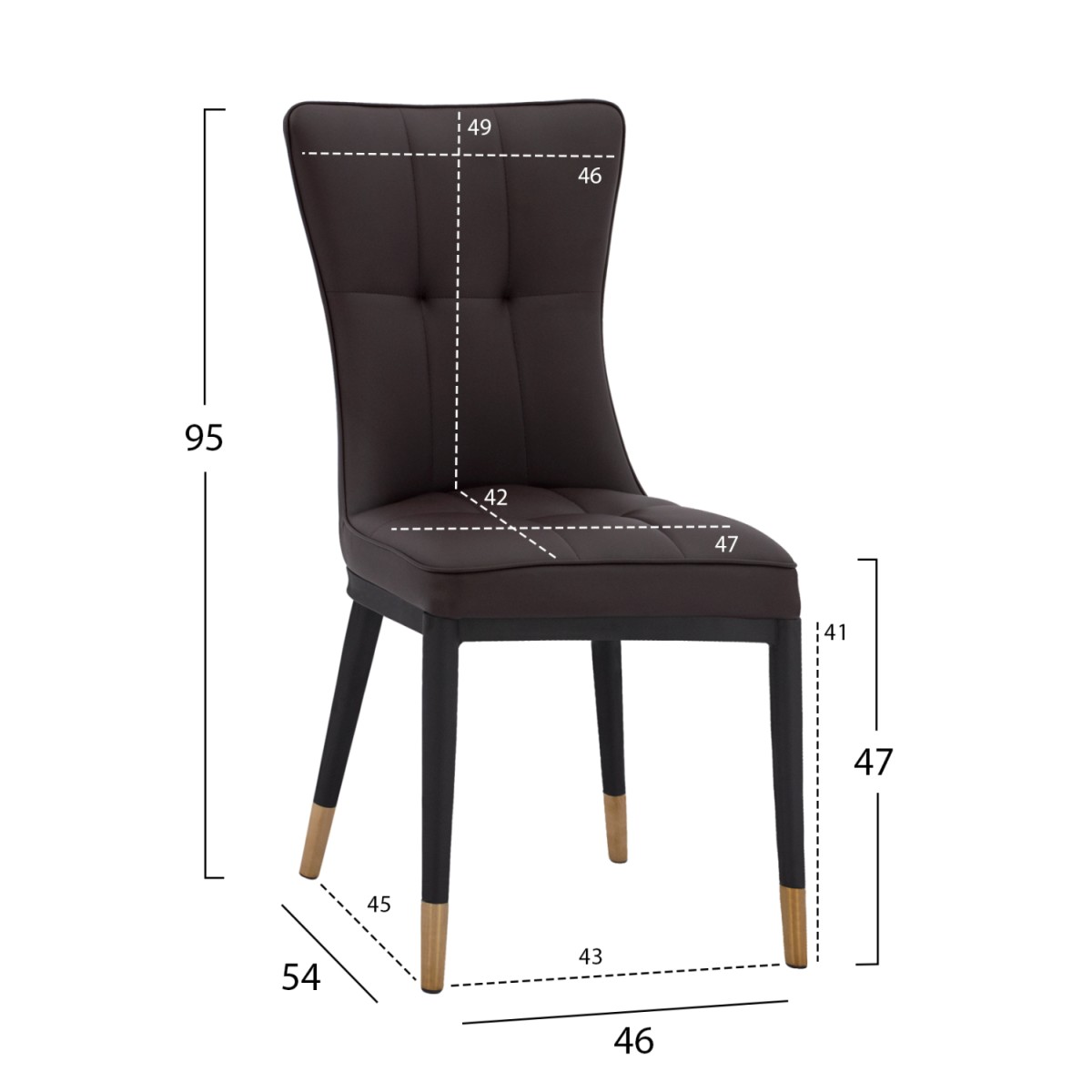 ΚΑΡΕΚΛΑ SAMMY ΜΕ ΚΑΦΕ PU & ΜΑΥΡΟ ΜΕΤΑΛΛΙΚΟ ΣΚΕΛΕΤΟ HM8722.12 46x54x95Υ εκ.