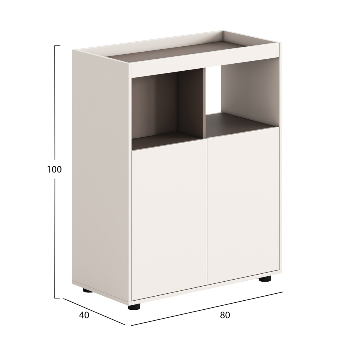 ΝΤΟΥΛΑΠΙ ΒΙΒΛΙΟΘΗΚΗ NEWLINE HM18284 ΜΕΛΑΜΙΝΗ ΚΡΕΜ-ΑΝΟΙΧΤΟ ΚΑΦΕ 80x40x100Υεκ