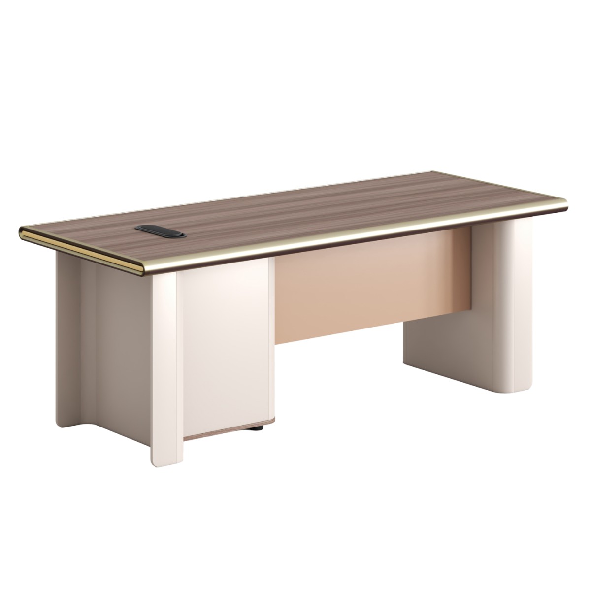 ΓΡΑΦΕΙΟ ΣΕΙΡΑ SUPERON HM2138 ΜΕΛΑΜΙΝΗ ΦΥΣΙΚΟ-ΜΠΕΖ 200x85x75Υεκ.