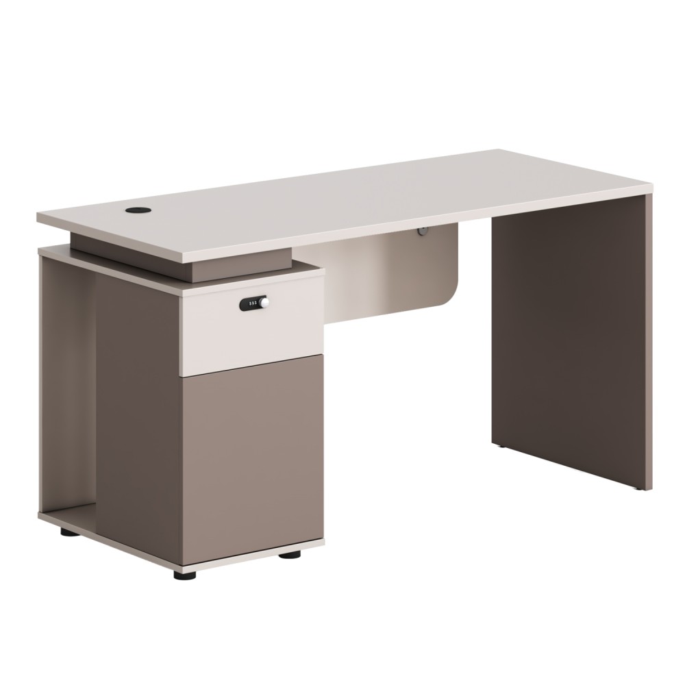 ΓΡΑΦΕΙΟ ΜΕ ΑΡΙΣΤΕΡΟ ΝΤΟΥΛΑΠΙ NEWLINE HM18274L ΜΕΛΑΜΙΝΗ ΕΚΡΟΥ-ΑΝΟΙΧΤΟ ΚΑΦΕ 120x60x75Υ