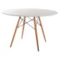 ΤΡΑΠΕΖΙ MINIMAL ΣΤΡΟΓΓΥΛΟ HM8454.01 MDF ΣΕ ΛΕΥΚΟ-ΠΟΔΙΑ ΟΞΙΑΣ ΣΕ ΦΥΣΙΚΟ Φ120Χ75Υεκ.