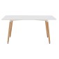 ΤΡΑΠΕΖΙ HM8697.01 MINIMAL, ΛΕΥΚΟ MDF, ΞΥΛΙΝΑ ΠΟΔΙΑ ΟΞΙΑ,160Χ90X74,5Υ εκ