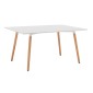 ΤΡΑΠΕΖΙ HM8697.01 MINIMAL, ΛΕΥΚΟ MDF, ΞΥΛΙΝΑ ΠΟΔΙΑ ΟΞΙΑ,160Χ90X74,5Υ εκ