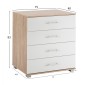 ΣΥΡΤΑΡΙΕΡΑ ΜΕΛΑΜΙΝΗΣ BRIANA HM2204.06 ME 4 ΣΥΡΤΑΡΙΑ SONAMA-ΛΕΥΚΟ 75x40x83Y εκ.