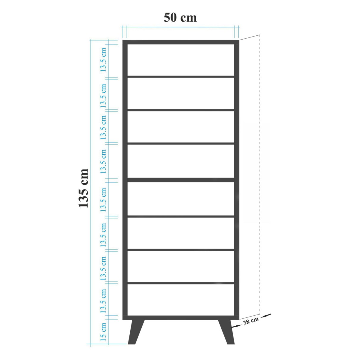 ΝΤΟΥΛΑΠΙ ΠΑΠΟΥΤΣΟΘΗΚΗ ΜΕΛΑΜΙΝΗΣ ΗΜ8954.01 SONAMA 50Χ38Χ135 εκ.