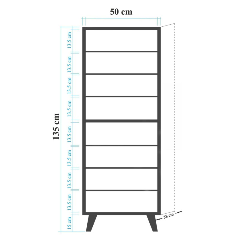 ΝΤΟΥΛΑΠΙ ΠΑΠΟΥΤΣΟΘΗΚΗ ΜΕΛΑΜΙΝΗΣ ΗΜ8954.01 SONAMA 50Χ38Χ135 εκ.