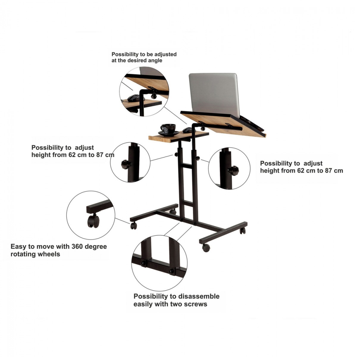 ΓΡΑΦΕΙΟ ΡΥΘΜΙΖΟΜΕΝΟ ΓΙΑ LAPTOP HM8977.01 67x45,4x62-87 εκ. ΓΡΑΦΕΙΟ ΡΥΘΜΙΖΟΜΕΝΟ ΓΙΑ LAPTOP HM8977.01 67x45,4x62-87 εκ.