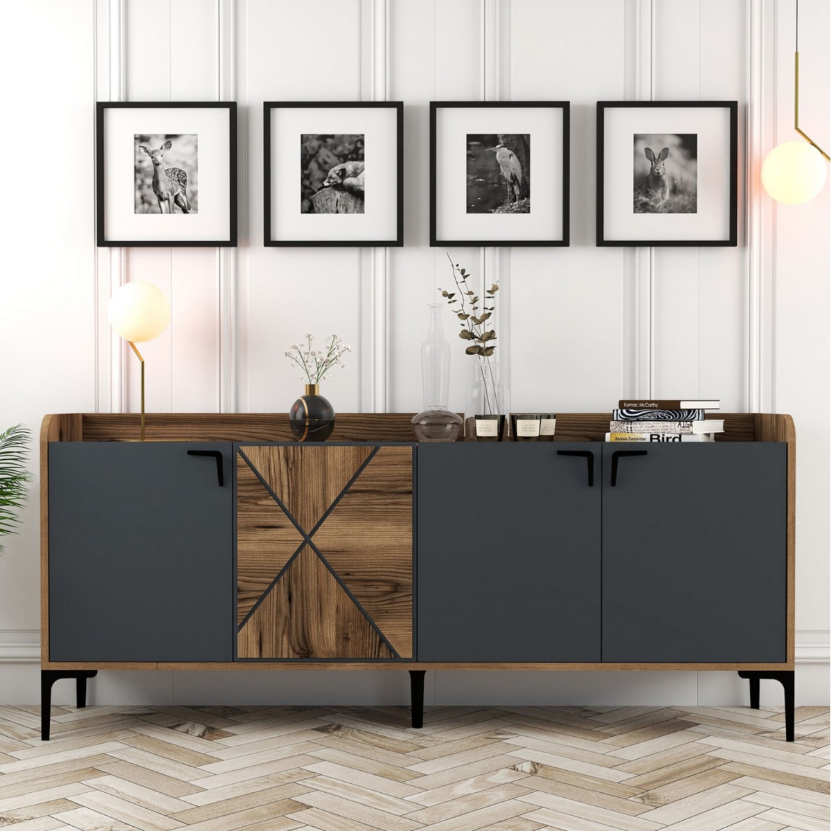 ΜΠΟΥΦΕΣ ΜΕΛΑΜΙΝΗΣ ΚΑΡΥΔΙ ΚΑΙ ΑΝΘΡΑΚΙ 180x35x78Yεκ. HM9433.01 ΜΠΟΥΦΕΣ ΜΕΛΑΜΙΝΗΣ ΚΑΡΥΔΙ ΚΑΙ ΑΝΘΡΑΚΙ 180x35x78Yεκ. HM9433.01