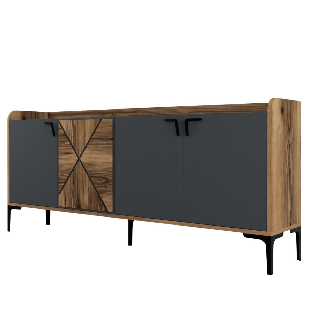 ΜΠΟΥΦΕΣ ΜΕΛΑΜΙΝΗΣ ΚΑΡΥΔΙ ΚΑΙ ΑΝΘΡΑΚΙ 180x35x78Yεκ. HM9433.01 ΜΠΟΥΦΕΣ ΜΕΛΑΜΙΝΗΣ ΚΑΡΥΔΙ ΚΑΙ ΑΝΘΡΑΚΙ 180x35x78Yεκ. HM9433.01