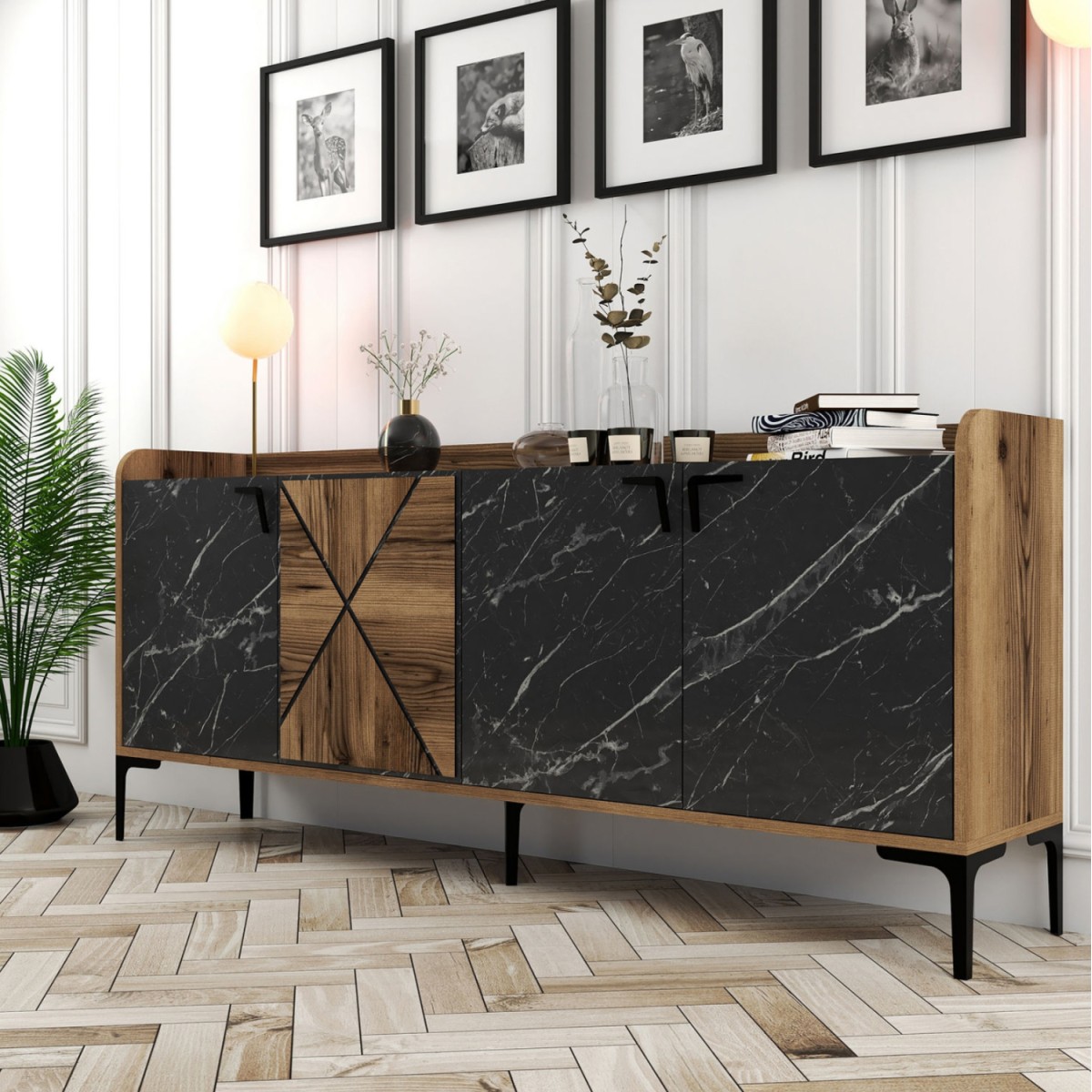 ΜΠΟΥΦΕΣ ΜΕΛΑΜΙΝΗΣ ΚΑΡΥΔΙ ΜΕ ΟΨΗ ΜΑΥΡΟΥ ΜΑΡΜΑΡΟΥ HM9433.03  180x35x78Υ εκ. ΜΠΟΥΦΕΣ ΜΕΛΑΜΙΝΗΣ ΚΑΡΥΔΙ ΜΕ ΟΨΗ ΜΑΥΡΟΥ ΜΑΡΜΑΡΟΥ HM9433.03  180x35x78Υ εκ.