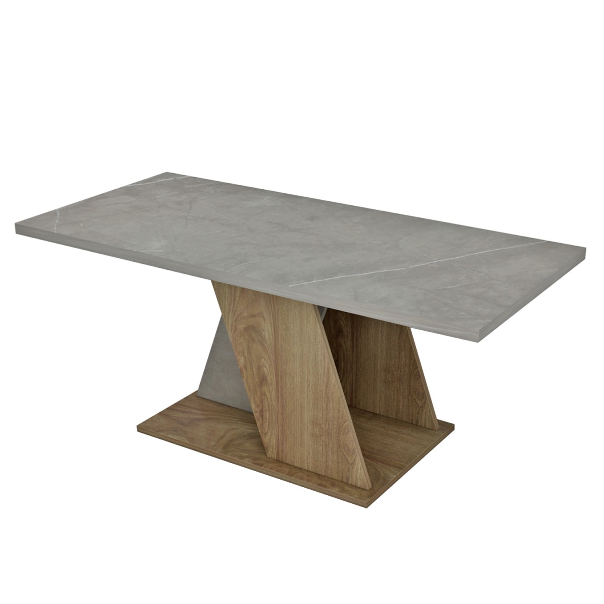 ΤΡΑΠΕΖΙ ΣΑΛΟΝΙΟΥ DILE HM9528.02 ΜΕΛΑΜΙΝΗ ΣΕ STONE TEXTURE ΓΚΡΙ-ΦΥΣΙΚΟ 110x55x47Υεκ.