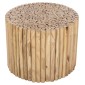 ΤΡΑΠΕΖΙ ΣΑΛΟΝΙΟΥ ΣΤΡΟΓΓΥΛΟ COOTER HM9864 ΚΛΑΔΙΑ TEAK-ΦΥΣΙΚΟ Φ60,5x46Υεκ.