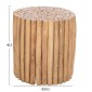 ΤΡΑΠΕΖΙ ΣΑΛΟΝΙΟΥ ΣΤΡΟΓΓΥΛΟ COOTER HM9865 ΚΛΑΔΙΑ TEAK-ΦΥΣΙΚΟ Φ39x40,5Υεκ.