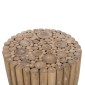 ΤΡΑΠΕΖΙ ΣΑΛΟΝΙΟΥ ΣΤΡΟΓΓΥΛΟ COOTER HM9865 ΚΛΑΔΙΑ TEAK-ΦΥΣΙΚΟ Φ39x40,5Υεκ.