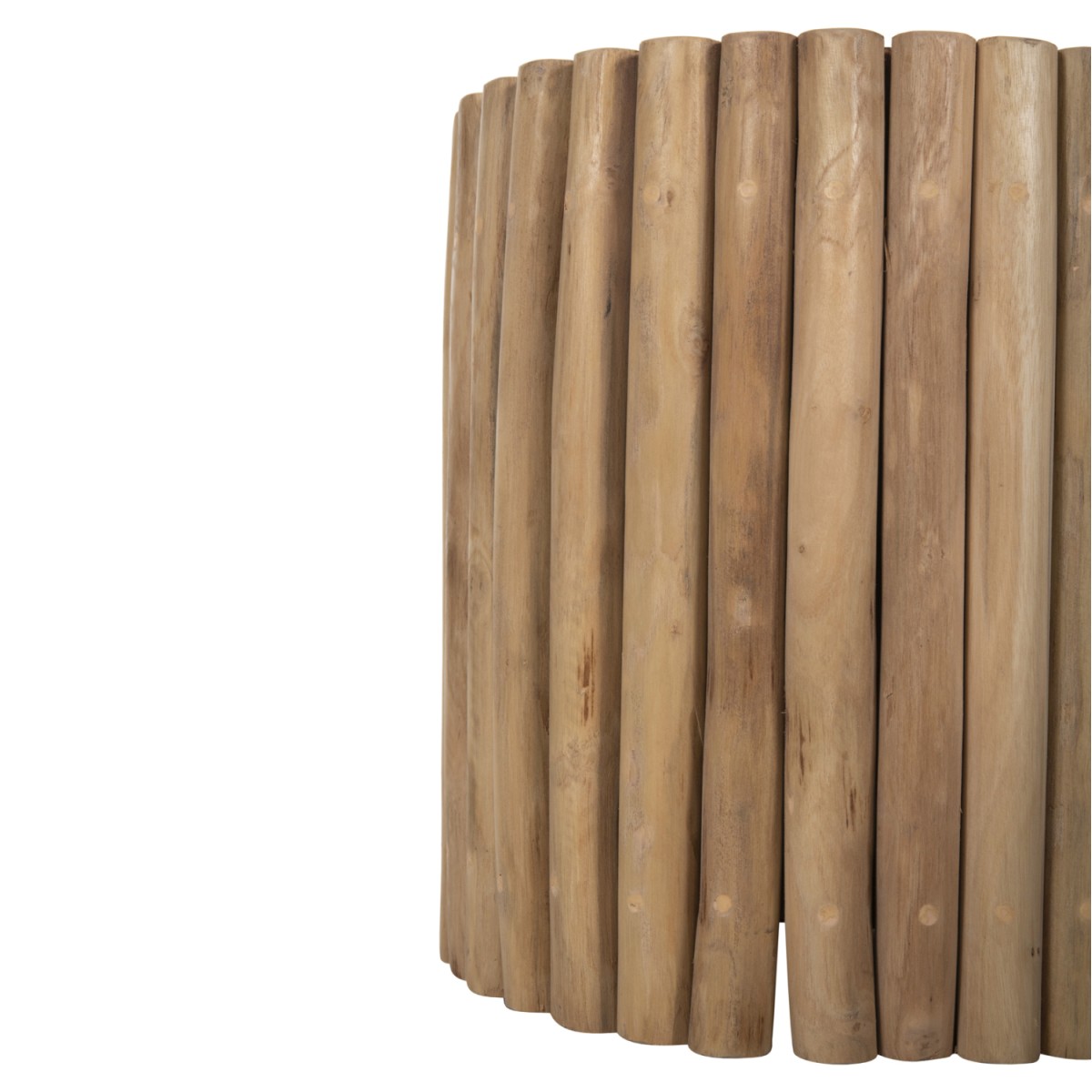 ΤΡΑΠΕΖΙ ΣΑΛΟΝΙΟΥ ΣΤΡΟΓΓΥΛΟ COOTER HM9865 ΚΛΑΔΙΑ TEAK-ΦΥΣΙΚΟ Φ39x40,5Υεκ.