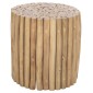 ΤΡΑΠΕΖΙ ΣΑΛΟΝΙΟΥ ΣΤΡΟΓΓΥΛΟ COOTER HM9865 ΚΛΑΔΙΑ TEAK-ΦΥΣΙΚΟ Φ39x40,5Υεκ.