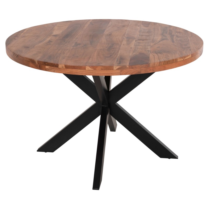 ΤΡΑΠΕΖΙ ΣΤΡΟΓΓΥΛΟ MONTANA SUPERIOR HM9903 4εκ.ΠΑΧΟΣ ΜΑΣΙΦ ΞΥΛΟ ΑΚΑΚΙΑΣ Φ120Χ77Υεκ