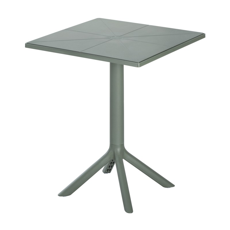 ΤΡΑΠΕΖΙ ΠΟΛΥΠΡΟΠΥΛΕΝΙΟΥ ΤΕΤΡΑΓΩΝΟ TERRIN HM6125.15 DARK OLIVE 60x60x75Υεκ.