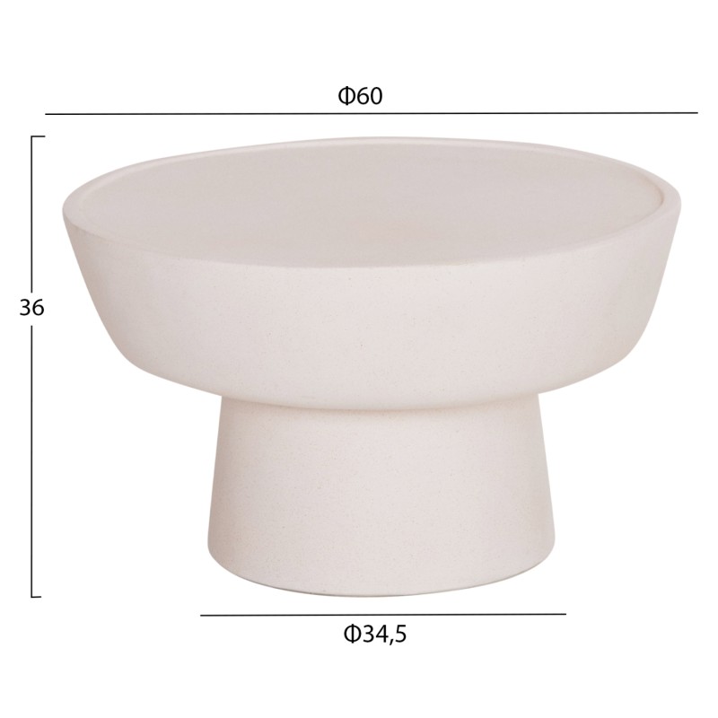 ΤΡΑΠΕΖΙ ΣΑΛΟΝΙΟΥ PIRSON HM18155.02 FIBER CEMENT ΣΕ ΛΕΥΚΟ--Φ60x36Υεκ.